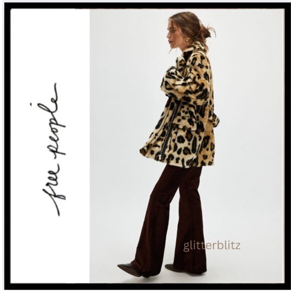 Free People Bella Leopard Coat - Picture 1 of 12